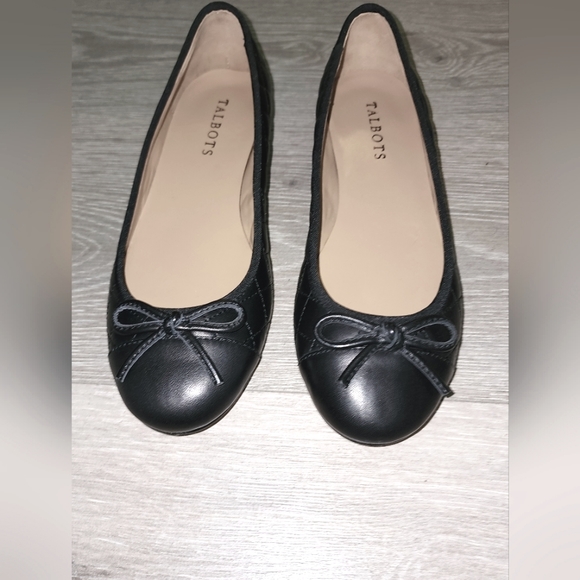 Talbots | Black | Leather | Quilted Ballet Flat | Size 7M - Picture 2 of 9